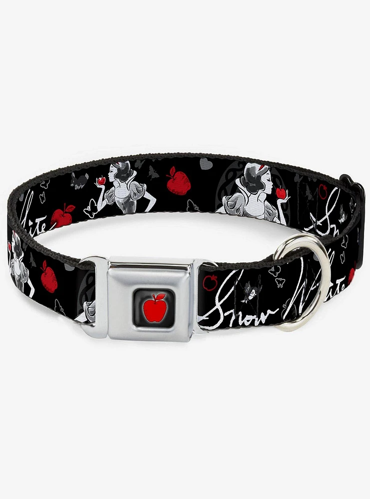 Disney Snow White And The Seven Dwarfs Apple Poses Butterflies Seatbelt Buckle Dog Collar