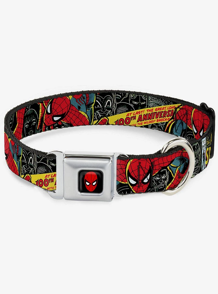 Marvel The Amazing Spider-Man 100Th Anniversary Cover Seatbelt Buckle Dog Collar