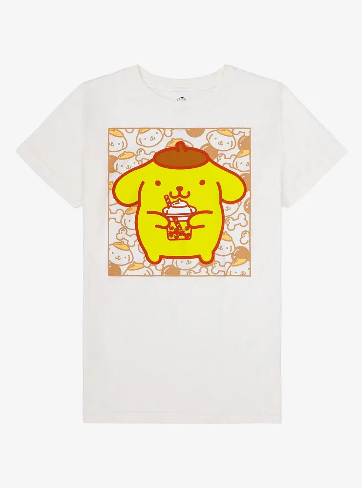 Pompompurin Boba Boyfriend Fit Girls T-Shirt