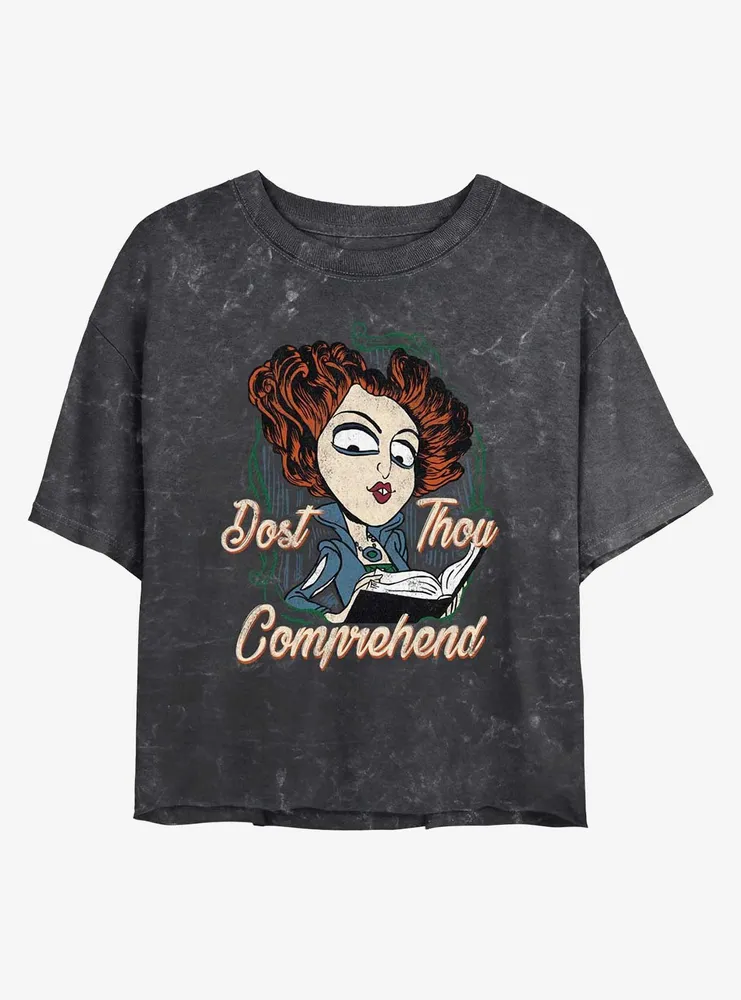 Disney Hocus Pocus Dost Thou Comprehend Winifred Mineral Wash Womens Crop T-Shirt