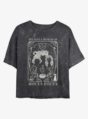 Disney Hocus Pocus Sanderson Sisters Silhouette Mineral Wash Womens Crop T-Shirt
