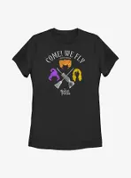 Disney Hocus Pocus We Fly Crossed Broom & Vaccum Womens T-Shirt