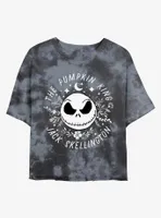 Disney The Nightmare Before Christmas Jack Skellington Pumpkin King Face Tie-Dye Womens Crop T-Shirt