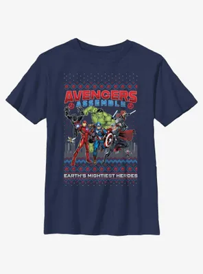 Marvel Avengers Assemble Ugly Christmas Youth T-Shirt