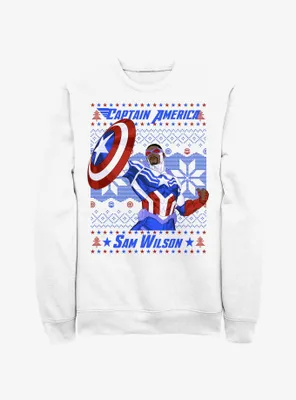 Marvel Captain America Sam Wilson Ugly Christmas Sweatshirt