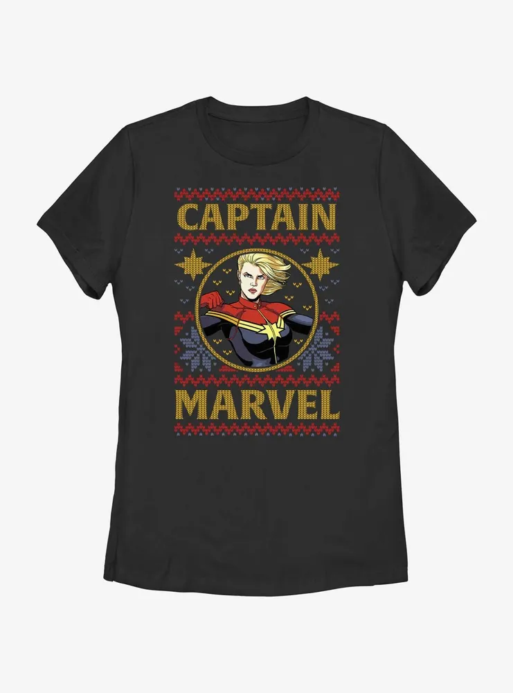 Marvel Captain Ugly Christmas Womens T-Shirt