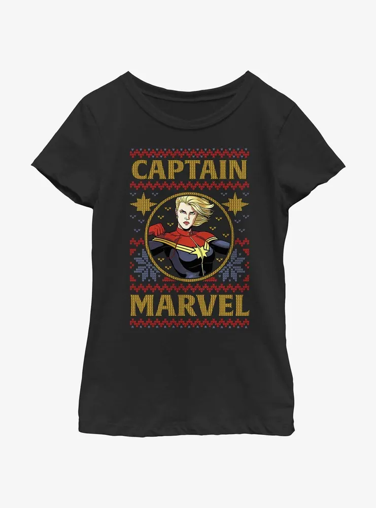 Marvel Captain Ugly Christmas Youth Girls T-Shirt