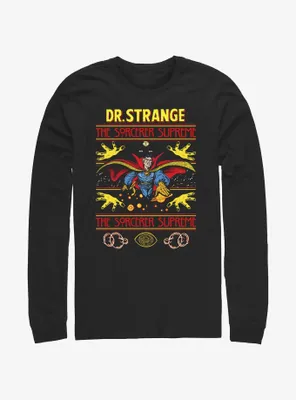 Marvel Doctor Strange Sorcerer Supreme Ugly Christmas Long-Sleeve T-Shirt