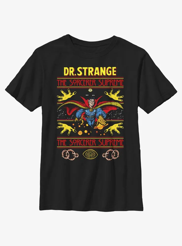 Marvel Doctor Strange Sorcerer Supreme Ugly Christmas Youth T-Shirt