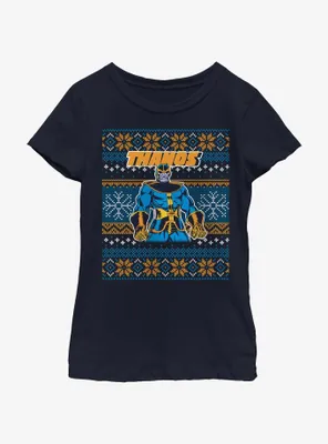 Marvel Thanos Ugly Christmas Youth Girls T-Shirt