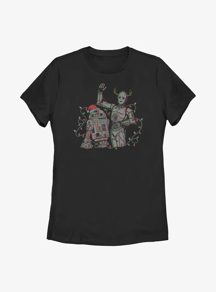 Star Wars R2-D2 and C-3PO Holiday Droids Womens T-Shirt