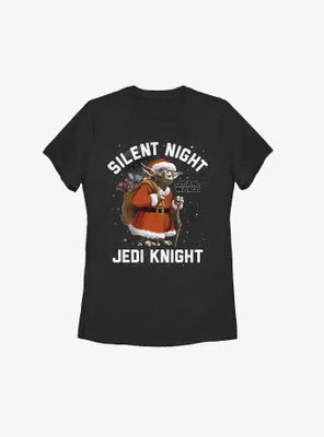 Star Wars Santa Yoda Silent Night Jedi Knight Womens T-Shirt