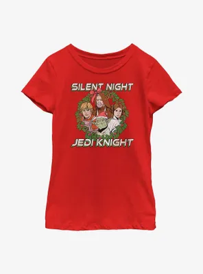 Star Wars Silent Night Jedi Knight Wreath Youth Girls T-Shirt