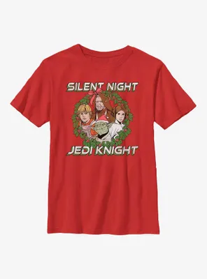 Star Wars Silent Night Jedi Knight Wreath Youth T-Shirt