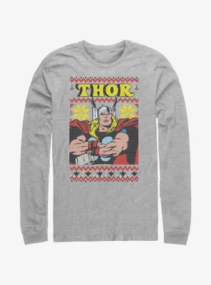 Marvel Thor Asgardian Ugly Christmas Long-Sleeve T-Shirt