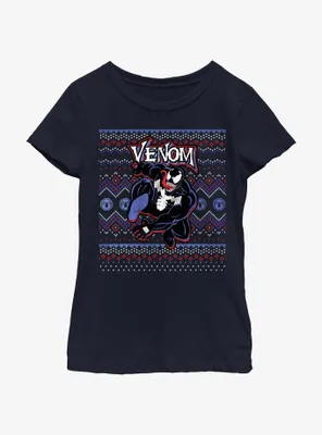 Marvel Venom Venomous Ugly Christmas Youth Girls T-Shirt