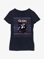 Marvel Venom Venomous Ugly Christmas Youth Girls T-Shirt