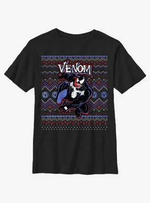 Marvel Venom Venomous Ugly Christmas Youth T-Shirt