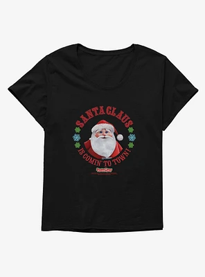 Santa Claus Is Comin' To Town! Girls T-Shirt Plus