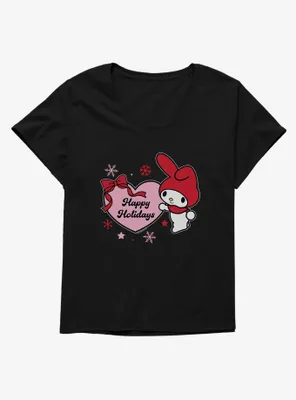 My Melody Happy Holidays Heart Womens T-Shirt Plus