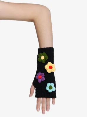 Daisy Crochet Fingerless Gloves