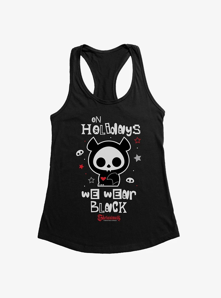 Skelanimals On Holidays We Wear Black Girls Tank