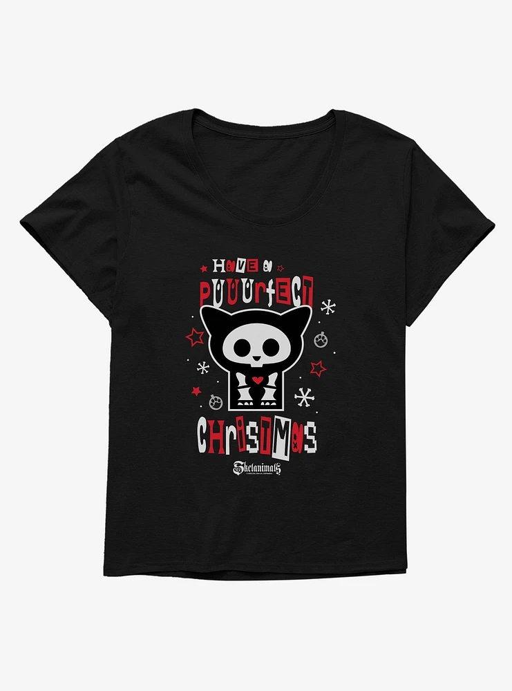 Skelanimals Have A Puuurfect Christmas Girls T-Shirt Plus