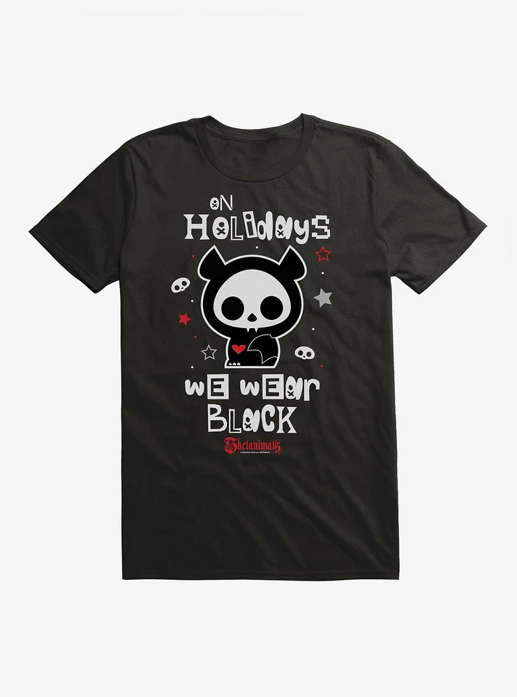 Skelanimals On Holidays We Wear Black T-Shirt