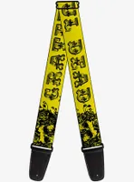 Grateful Dead Skull Roses Yellow Guitar Strap