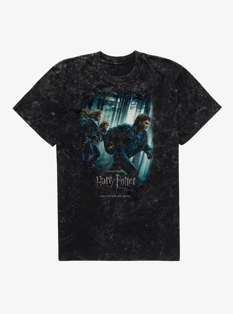 Harry Potter and the Deathly Hallows: Part Movie Poster Mineral Wash T-Shirt