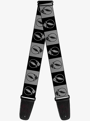 Grateful Dead Steal Your Face Blocks Guitar Strap