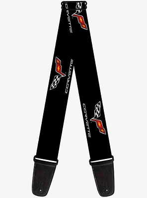 Corvette C6 Logo Repeat Guitar Strap