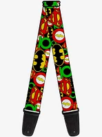 DC Comics Justice League Stacked Logos Guitar Strap