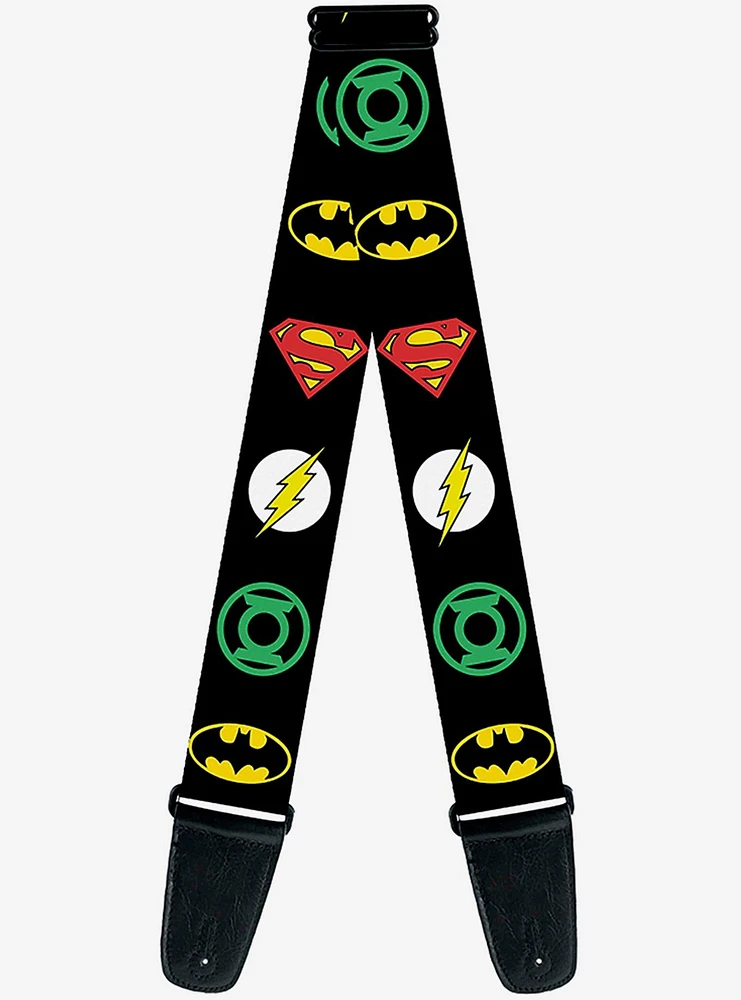 DC Comics Justice League Superhero Logos Guitar Strap