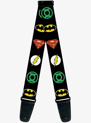 DC Comics Justice League Superhero Logos Guitar Strap