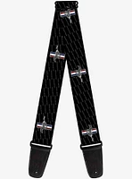 Ford Mustang Bars Repeat Text Guitar Strap