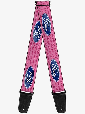 Ford Oval Text Pink Repeat Guitar Strap