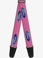 Ford Oval Text Pink Repeat Guitar Strap