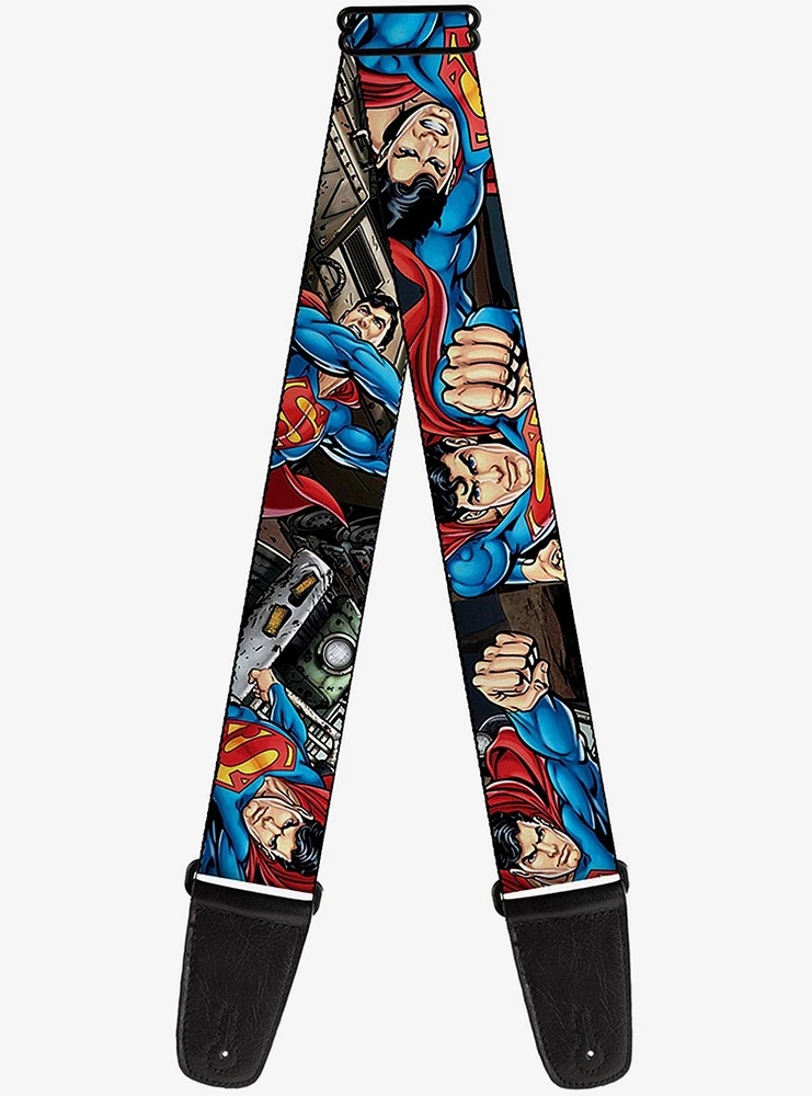 DC Comics Superman Metropolis Face Off Guitar Strap