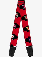 Disney Minnie Mouse Silhouette Polka Dot Guitar Strap