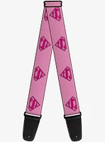 DC Comics Superman Shield Pink Guitar Strap