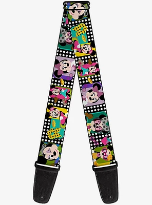 Disney Minnie Mouse Fashion Poses Polka Dot Guitar Strap