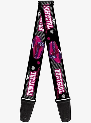 Mustang Pony Girl Tire Tread Guitar Strap