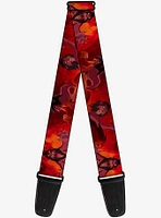 Disney The Lion King Simba Scar Battle Scene Fiery Red Guitar Strap