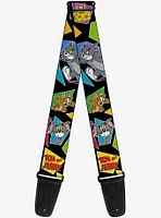 Tom and Jerry Poses Multicolor Guitar Strap