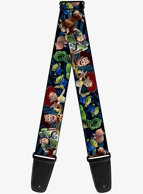 Disney Pixar Toy Story Characters Running Denim Rays Guitar Strap