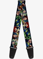 Disney Pixar Toy Story Characters Running Denim Rays Guitar Strap