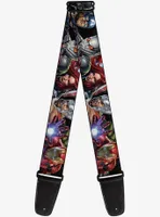 Marvel Avengers 7 Vivid Action Poses Guitar Strap