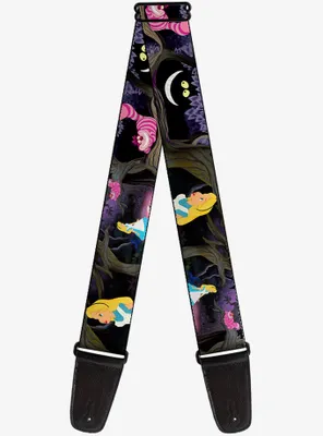 Disney Alice in Wonderland Cheshire Cat Scenes Guitar Strap