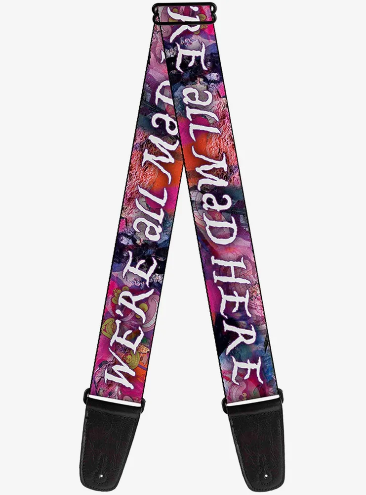 Disney Alice in Wonderland Cheshire Cat We're All Mad Here Guitar Strap